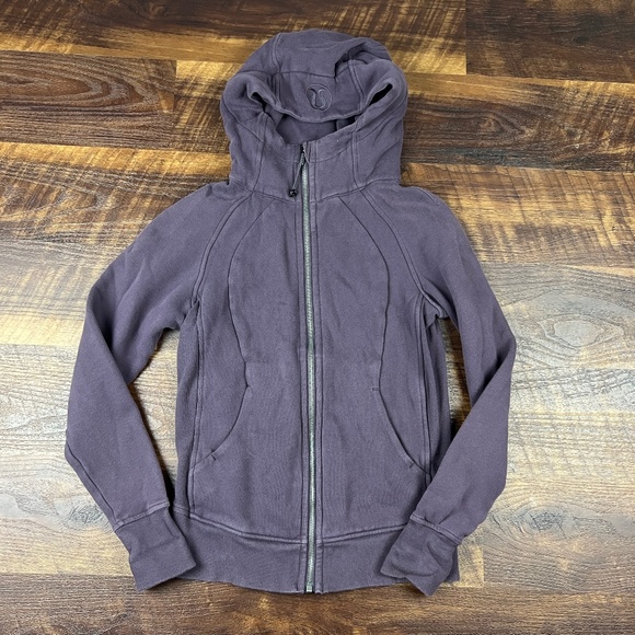 lululemon athletica Sweaters - Lululemon Scuba Hoodie IV Zip Up Jacket Black Currant Purple Womens size 4